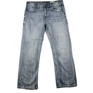 TK Axel Jeans Mens 36x30 Blue Slim Boot Cut Denim Stretch Hipster Thick Stitch